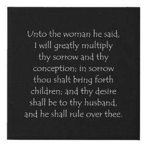 Genesis 3:16 typographic Bible verse print