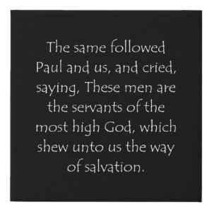 Acts 16:17 typographic Bible verse print