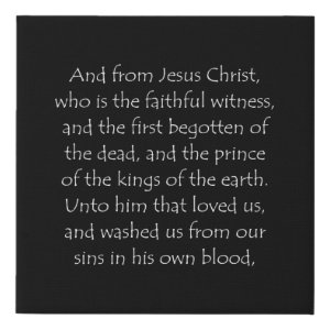 Revelation 1:5 typographic Bible verse print