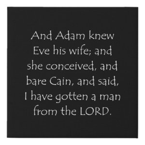 Genesis 4:1 typographic Bible verse print
