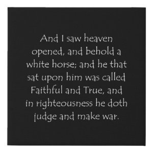 Revelation 19:11 typographic Bible verse print