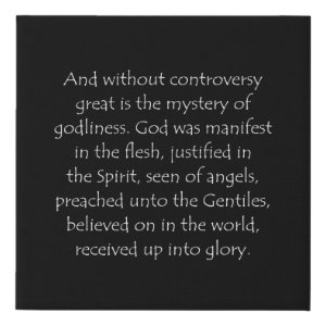Tirage typographique du verset 1 Timothée 3:16