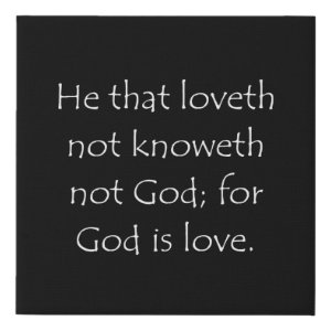 1 John 4:8 typographic Bible verse print
