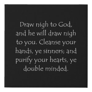 James 4:8 typographic Bible verse print