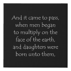 Genesis 6:1 typographic Bible verse print