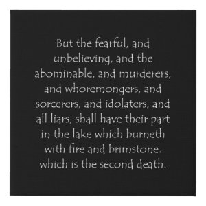 Revelation 21:8 typographic Bible verse print