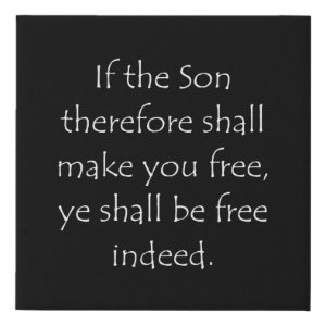 John 8:36 typographic Bible verse print