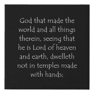 Acts 17:24 typographic Bible verse print