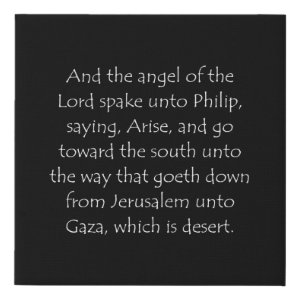 Acts 8:26 typographic Bible verse print