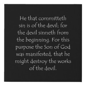 1 John 3:8 typographic Bible verse print