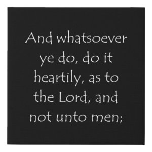 Colossians 3:23 typographic Bible verse print