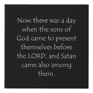 Job 1:6 typographic Bible verse print