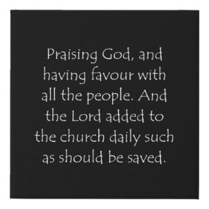 Acts 2:47 typographic Bible verse print