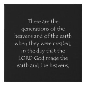 Genesis 2:4 typographic Bible verse print
