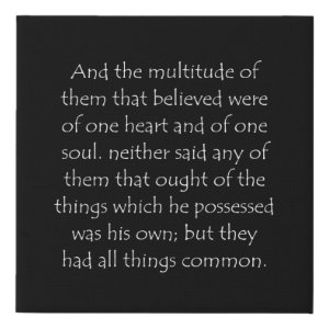 Acts 4:32 typographic Bible verse print