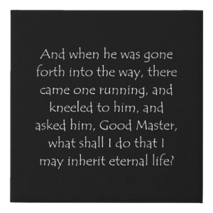 Mark 10:17 typographic Bible verse print