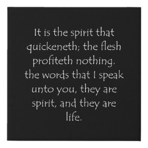 John 6:63 typographic Bible verse print