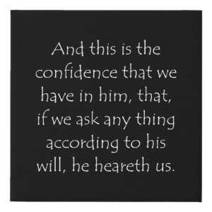 1 John 5:14 typographic Bible verse print