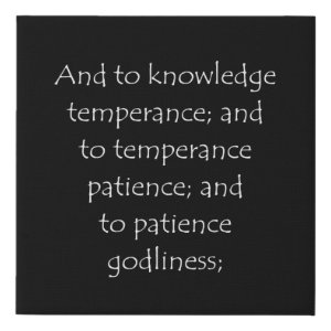 2 Peter 1:6 typographic Bible verse print