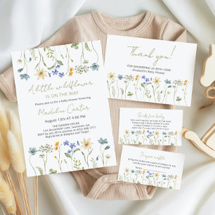 Wildflower Neutral Baby Shower Display Shower Enclosure Card
