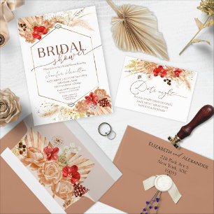 Boho Bridal Brunch   Terracotta Bridal Shower Invitation