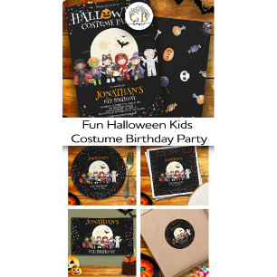 Fun Halloween Kids Costume Birthday Party Banner
