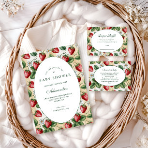 Red Gingham Berry Baby Shower Napkins