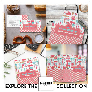 Cute Baking Utensils On Red Gingham  Planner
