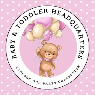 Teddy Bear Balloon Pink baby shower   Round Paper Coaster
