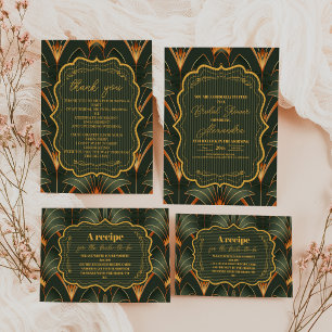 Elegant Geometric Art Deco Bridal Shower  Invitation