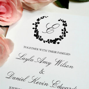 Elegant Wreath Wedding Invitation
