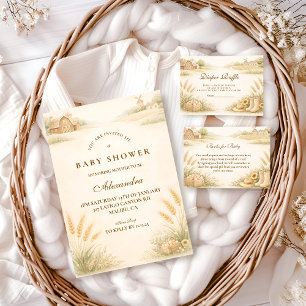 Rustic Farm Meadow Baby Shower Napkins