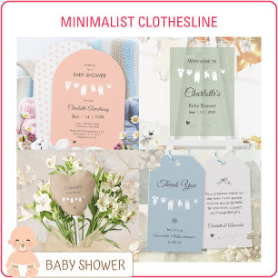 Light Blue Minimalist Baby Boy Shower Invitation