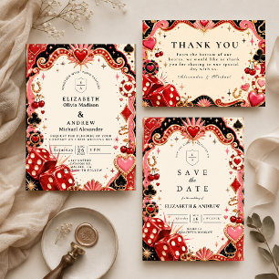 Playful Casino Vegas Wedding Invitation