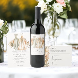 Elegant Gay Wedding Two Brides in Dresses Invitation