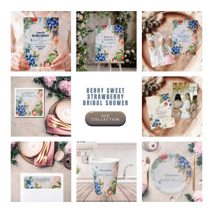 Summer Berry Sweet Strawberry Bridal Shower  Enclosure Card