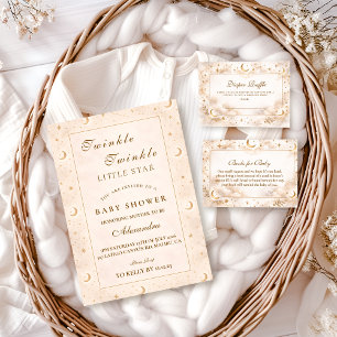 Twinkle Little Star Gold Baby Shower Invitation