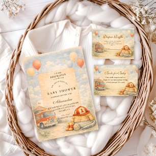 Fire Truck Firefighter Baby Shower Napkins