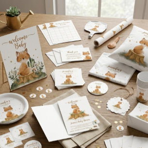 Wildlife Fox with Flower backdrop