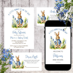 Peter rabbit baby boy baby shower thank you card