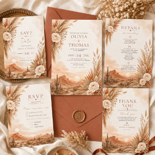 Desert Sunset Boho Wedding Invitation