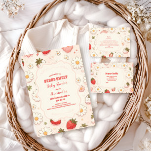 Berry Sweet Pink Coquette Baby Shower Invitation