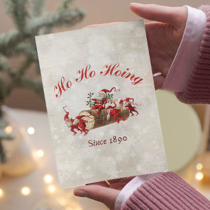 Ho Ho Hoing since 1890 vintage gnomes christmas Throw Pillow