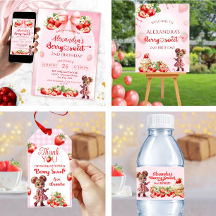 Berry Sweet Birthday -  Strawberry Thank you card