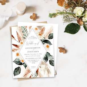 Budget Boho Copper Pampas Grass & Floral Wedding 2 Flyer