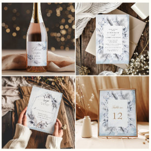 Moody Winter Foliage Reception Details Card