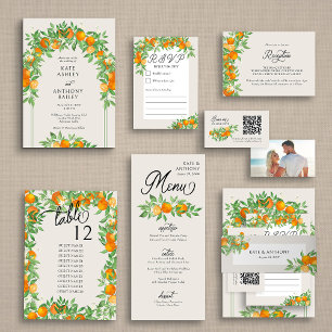 Orange Blossom Arch Wedding Invitation