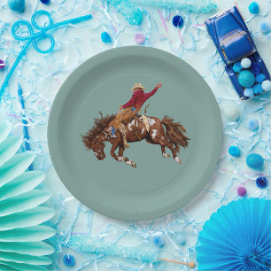 Vintage rodeo cowboy paper plates
