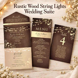 Rustic String Lights Wedding Matchbox Matchboxes