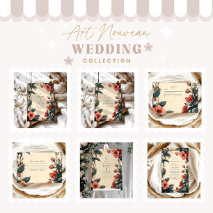  Art Nouveau Vintage Floral Wedding Save The Date